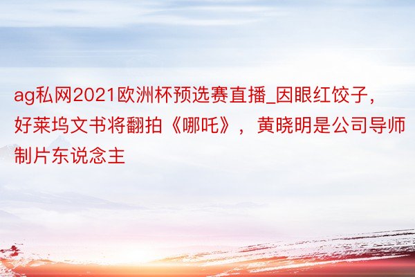 ag私网2021欧洲杯预选赛直播_因眼红饺子，好莱坞文书将翻拍《哪吒》，黄晓明是公司导师制片东说念主